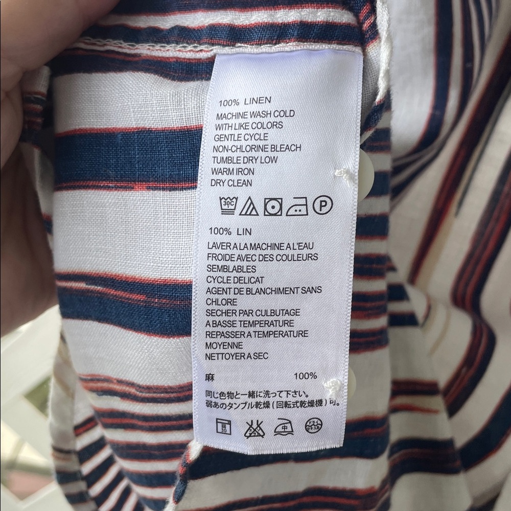 Tommy Bahama 100% Linen Striped Long Sleeve Shirt - Picture 8 of 9